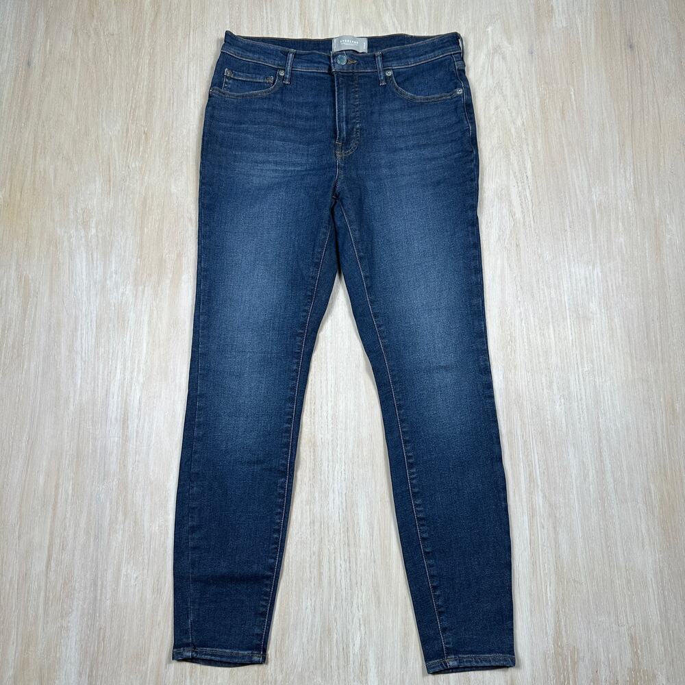 Everlane Mid Rise Skinny Stretch Dark Wash Organic Cotton Blue Denim Jeans 30